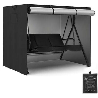 M MCombo Hollywoodschaukel Abdeckung 2-3 Sitzer, Abdeckplane Wasserdicht & UV-Beständig für Gartenschaukel 8003 8007, Reißfeste Hollywoodschaukel Schutzhülle 180x125x150 cm 4001 (Oxford, Schwarz) M MCombo Hollywoodschaukel Abdeckung 2-3 Sitzer, Abdeckplane Wasserdicht & UV-Beständig für Gartenschaukel 8003 8007, Reißfeste Hollywoodschaukel Schutzhülle 180x125x150 cm 4001 (Oxford, Schwarz)