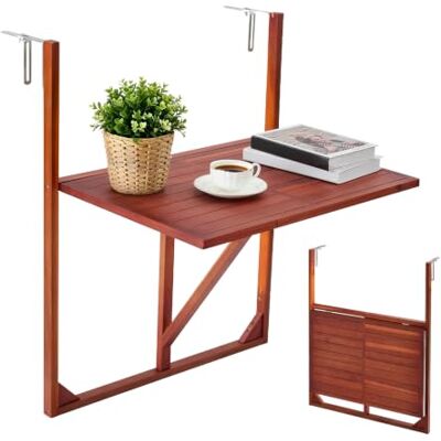 VEVOR Balkonhängetisch 650x450 mm Klapptisch 27 kg Hängetisch Balkontisch für Terrasse Garten Deck, Passend für 0-70 mm Geländer, Verstellbare Klemmbreite, Tischplatte aus Akazienholz, Platzsparend VEVOR Balkonhängetisch 650x450 mm Klapptisch 27 kg Hängetisch Balkontisch für Terrasse Garten Deck, Passend für 0-70 mm Geländer, Verstellbare Klemmbreite, Tischplatte aus Akazienholz, Platzsparend