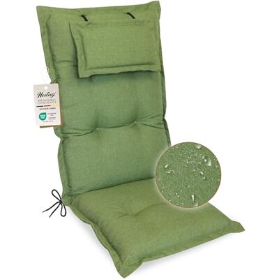 Herlag Hochlehner-Gartenstuhlauflage AVA Sun-Guard 123x50x9cm UV-Schutz gegen Ausbleichen Extra Dicke Sitzauflage 9 cm mit Kopfpolster Polsterauflage Deluxe-Komfort Öko Tex 100 Oliv Herlag Hochlehner-Gartenstuhlauflage AVA Sun-Guard 123x50x9cm UV-Schutz gegen Ausbleichen Extra Dicke Sitzauflage 9 cm mit Kopfpolster Polsterauflage Deluxe-Komfort Öko Tex 100 Oliv