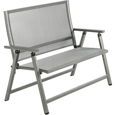 Dehner Klappbank Chicago 2-Sitzer mit Rückenlehne und Armlehnen komfortable Sitzbank klappbar, wetterfest Aluminium, Textilene Gartenbank, Parkbank, Doppelbank ca. 106 x 97 x 59.5 cm Dehner Klappbank Chicago 2-Sitzer mit Rückenlehne und Armlehnen komfortable Sitzbank klappbar, wetterfest Aluminium, Textilene Gartenbank, Parkbank, Doppelbank ca. 106 x 97 x 59.5 cm