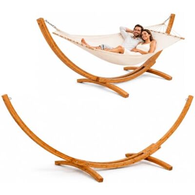 AMANKA XL Hängemattengestell 325 cm – stabiles Outdoor Holzgestell für Hängematten bis 2 Personen – wetterfester Holzständer für Garten Terrasse oder Balkon, Robustes Gestell ohne Hängematte AMANKA XL Hängemattengestell 325 cm – stabiles Outdoor Holzgestell für Hängematten bis 2 Personen – wetterfester Holzständer für Garten Terrasse oder Balkon, Robustes Gestell ohne Hängematte