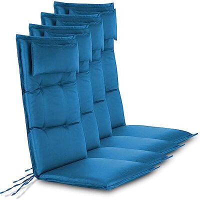 normani Hochwertige Gartenstuhl Auflagen 4er Set Hochlehner mit Kissen Sitzpolster Stuhlauflagen für Draußen und Drinnen aus pflegeleichtem Outdoor Material 120x50 cm Made in EU Marine 120 x 50 x 5 cm normani Hochwertige Gartenstuhl Auflagen 4er Set Hochlehner mit Kissen Sitzpolster Stuhlauflagen für Draußen und Drinnen aus pflegeleichtem Outdoor Material 120x50 cm Made in EU Marine 120 x 50 x 5 cm