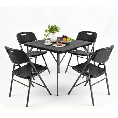 Sekey Gartengarnitur Set Klappbar, 4 Stühlen mit Gartentisch, Garten Essgruppe Balkonset Balkonmöbel Set für 4 Personen, Terrassenmöbel für Terrasse, Balkon, Bistro, Garten Sekey Gartengarnitur Set Klappbar, 4 Stühlen mit Gartentisch, Garten Essgruppe Balkonset Balkonmöbel Set für 4 Personen, Terrassenmöbel für Terrasse, Balkon, Bistro, Garten