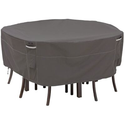 Classic Accessories Ravenna Hochwertige Möbelabdeckung/Schutzhülle für runde Garten-Essgruppe – M Classic Accessories Ravenna Hochwertige Möbelabdeckung/Schutzhülle für runde Garten-Essgruppe – M