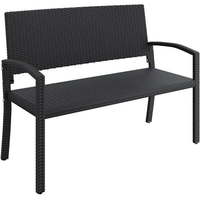Yaheetech Gartenbank Polyrattan 2-Sitzer Sitzbank Wetterfest, Rattan Gartenmöbel Bank Parkbank Terrassenbank mit Rückenlehne & Armlehnen für Outdoor Garten Balkon Terrasse, 121,5×62×89 cm, Schwarz Yaheetech Gartenbank Polyrattan 2-Sitzer Sitzbank Wetterfest, Rattan Gartenmöbel Bank Parkbank Terrassenbank mit Rückenlehne & Armlehnen für Outdoor Garten Balkon Terrasse, 121,5×62×89 cm, Schwarz