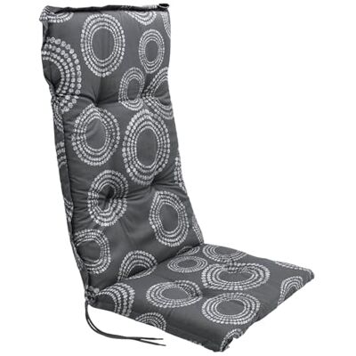 Spetebo Pflegeleichtes Polster für Hochlehner Kreise Gartenstuhl Auflage grau mit Haltegurt Sitzkissen Stuhlauflage (Modell 23) Spetebo Pflegeleichtes Polster für Hochlehner Kreise Gartenstuhl Auflage grau mit Haltegurt Sitzkissen Stuhlauflage (Modell 23)