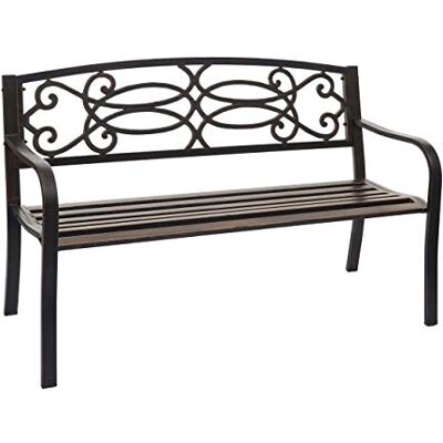 Mendler Gartenbank HWC-F44 2-Sitzer pulverbeschichteter Vintage Bronze Bank, Parkbank, Sitzbank, Stahl Mendler Gartenbank HWC-F44 2-Sitzer pulverbeschichteter Vintage Bronze Bank, Parkbank, Sitzbank, Stahl