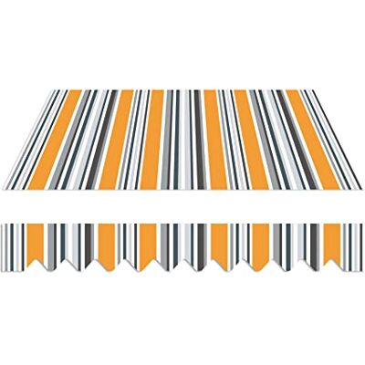 home Trends Preisgünstige Markisen Tuch Markisenbespannung Ersatzstoffe Markisenstoffen Sonnenschutz MIT Volant mit verschiedenen Maße und Farbe (4x3 m=387x300cm,P5002- Orange Grau Weiß Gestreift) home Trends Preisgünstige Markisen Tuch Markisenbespannung Ersatzstoffe Markisenstoffen Sonnenschutz MIT Volant mit verschiedenen Maße und Farbe (4x3 m=387x300cm,P5002- Orange Grau Weiß Gestreift)