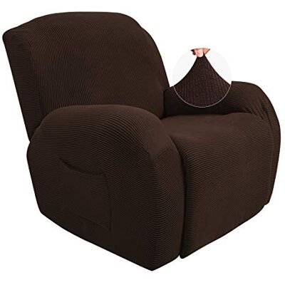 JIVINER Super Stretch Relaxstuhlhussen 4 Stück Sofa Schonbezug für Liegestuhl Spandex Weiche Liege Schonbezug mit Taschen Liegestuhl Möbelschutz (Liegestuhl, Kaffee) JIVINER Super Stretch Relaxstuhlhussen 4 Stück Sofa Schonbezug für Liegestuhl Spandex Weiche Liege Schonbezug mit Taschen Liegestuhl Möbelschutz (Liegestuhl, Kaffee)
