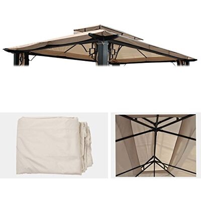 Mendler Ersatzbezug für Dach Pergola Pavillon Mira-AM 4,5x3,5m Creme Mendler Ersatzbezug für Dach Pergola Pavillon Mira-AM 4,5x3,5m Creme
