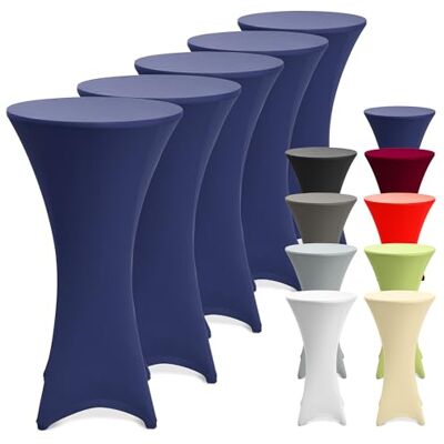 Beautissu 5er Set Stretch Stehtisch Husse mit Verstärkung im Fußbereich Ø80-85cm Blau 40°C waschbar für Bistrotisch als Tisch-Überzug rutschfest bügelfreie Stehtischbezug Partytisch hussen Stella Beautissu 5er Set Stretch Stehtisch Husse mit Verstärkung im Fußbereich Ø80-85cm Blau 40°C waschbar für Bistrotisch als Tisch-Überzug rutschfest bügelfreie Stehtischbezug Partytisch hussen Stella