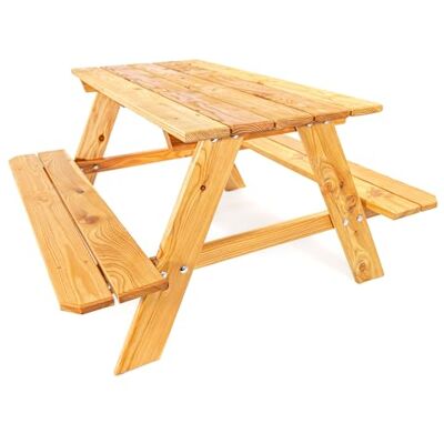 Lemodo Kinderpicknicktisch Natur Lärchenholz, Kindersitzgruppe Outdoor, Picknicktisch Kinder für Garten, Terrasse & Balkon, Sitzgruppe für Kinder, Kindertisch Holz, Gartentisch, Outdoor Lemodo Kinderpicknicktisch Natur Lärchenholz, Kindersitzgruppe Outdoor, Picknicktisch Kinder für Garten, Terrasse & Balkon, Sitzgruppe für Kinder, Kindertisch Holz, Gartentisch, Outdoor