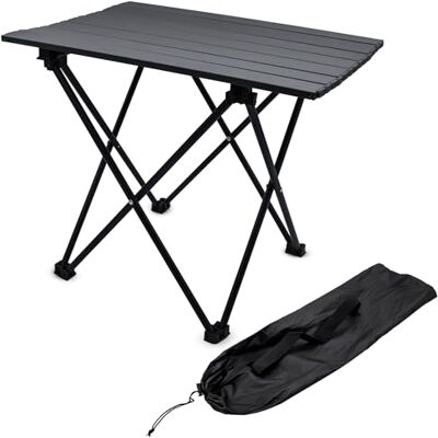 Spetebo Camping Klapptisch schwarz mit Tragetasche 56 x 40 cm Universal Gartentisch mit einrollbarer Tischplatte Outdoor Tisch Reisetisch Picknicktisch Garten Reise Campingmöbel Zubehör Spetebo Camping Klapptisch schwarz mit Tragetasche 56 x 40 cm Universal Gartentisch mit einrollbarer Tischplatte Outdoor Tisch Reisetisch Picknicktisch Garten Reise Campingmöbel Zubehör