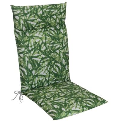 KETTLER Hochlehner Auflage für Gartenstühle 120x48 cm Dessin 931 Grün Palmenmotiv 6cm Dicke Polsterauflage mit Befestigungskordeln und Halteband KETTLER Hochlehner Auflage für Gartenstühle 120x48 cm Dessin 931 Grün Palmenmotiv 6cm Dicke Polsterauflage mit Befestigungskordeln und Halteband