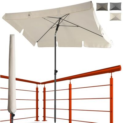 4smile Sonnenschirm Balkon in Beige Sonnenschirm rechteckig 200x125cm mit UV50+ Sonnenschutz Balkon Schirm knickbar höhenverstellbar Robuster Balkonschirm für optimalen Schatten 4smile Sonnenschirm Balkon in Beige Sonnenschirm rechteckig 200x125cm mit UV50+ Sonnenschutz Balkon Schirm knickbar höhenverstellbar Robuster Balkonschirm für optimalen Schatten