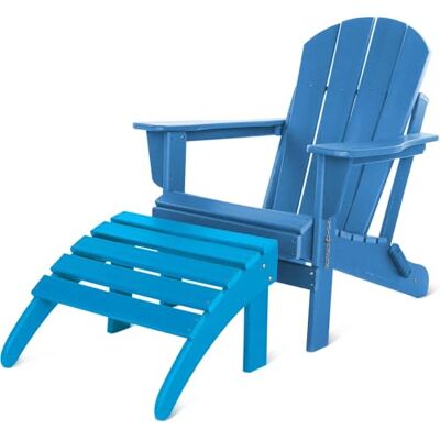 normani Original Adirondack Muskoka Gartenstuhl inklusive Fußstütze Faltbarer gemütliche Gartenliege in Holzoptik Zusammenklappbarer Terrassenstuhl Balkonstuhl Blau Einheitsgröße normani Original Adirondack Muskoka Gartenstuhl inklusive Fußstütze Faltbarer gemütliche Gartenliege in Holzoptik Zusammenklappbarer Terrassenstuhl Balkonstuhl Blau Einheitsgröße