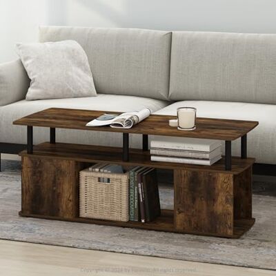 Furinno Jaya Couchtisch, rechteckiger, moderner Couchtisch mit offenem Ablagefach, Beistelltisch mit seitlichem Stauraum, für Wohnzimmer, Schlafzimmer, Heimbüro, Bernstein-Kiefer Furinno Jaya Couchtisch, rechteckiger, moderner Couchtisch mit offenem Ablagefach, Beistelltisch mit seitlichem Stauraum, für Wohnzimmer, Schlafzimmer, Heimbüro, Bernstein-Kiefer