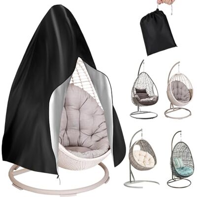 Cozary Hängesessel Abdeckung, Abdeckung Hängesessel mit Reißverschluss und Kordelzug, Winddicht, Anti-UV, Stuhlabdeckung Outdoor Wetterfest für Hängestühle und Schwebesessel,190 * 115cm, Schwarz Cozary Hängesessel Abdeckung, Abdeckung Hängesessel mit Reißverschluss und Kordelzug, Winddicht, Anti-UV, Stuhlabdeckung Outdoor Wetterfest für Hängestühle und Schwebesessel,190 * 115cm, Schwarz