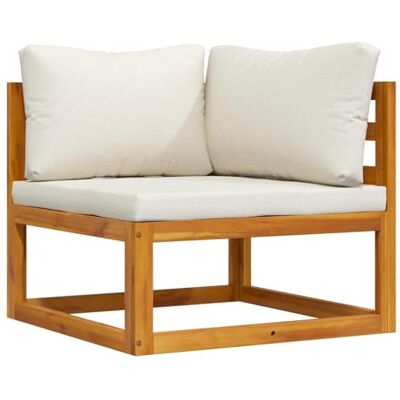 vidaXL Akazienholz Massiv Modular Ecksofa mit Cremeweißen Kissen Sofa Lounge Gartensofa Sessel Gartensessel Einzelsofa Gartenmöbel vidaXL Akazienholz Massiv Modular Ecksofa mit Cremeweißen Kissen Sofa Lounge Gartensofa Sessel Gartensessel Einzelsofa Gartenmöbel