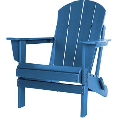 normani Original Adirondack Muskoka Stuhl Klappbarer Gartenstuhl in Holzoptik Gemütlicher Gartensessel aus stabilem, recyceltem und langlebigem HDPE 150 Kg Traglast Blau 91 cm x 75 cm x 83 cm normani Original Adirondack Muskoka Stuhl Klappbarer Gartenstuhl in Holzoptik Gemütlicher Gartensessel aus stabilem, recyceltem und langlebigem HDPE 150 Kg Traglast Blau 91 cm x 75 cm x 83 cm