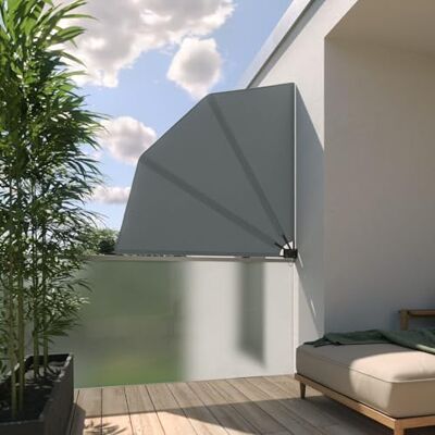 empasa Balkonfächer Sichtschutz Sonnenschutz Balkonsichtschutz Balkonmarkise Trennwand mit Wandhalterung, Farbe:grau, Größe:140 x 140 cm empasa Balkonfächer Sichtschutz Sonnenschutz Balkonsichtschutz Balkonmarkise Trennwand mit Wandhalterung, Farbe:grau, Größe:140 x 140 cm
