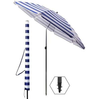 4smile Sonnenschirm Strand Ø 180 cm, Blau-Weiß UPF 50+ Strandschirm, sicherer Sonnenschutz Strand, Strandschirm windfest stabil Sonnenschirm mit Schutzhülle 4smile Sonnenschirm Strand Ø 180 cm, Blau-Weiß UPF 50+ Strandschirm, sicherer Sonnenschutz Strand, Strandschirm windfest stabil Sonnenschirm mit Schutzhülle
