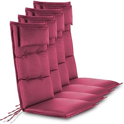 normani Hochwertige Gartenstuhl Auflagen 4er Set Hochlehner mit Kissen Sitzpolster Stuhlauflagen für Draußen und Drinnen aus pflegeleichtem Outdoor Material 120x50 cm Made in EU Brombeere 120 x 50 x 5 cm normani Hochwertige Gartenstuhl Auflagen 4er Set Hochlehner mit Kissen Sitzpolster Stuhlauflagen für Draußen und Drinnen aus pflegeleichtem Outdoor Material 120x50 cm Made in EU Brombeere 120 x 50 x 5 cm