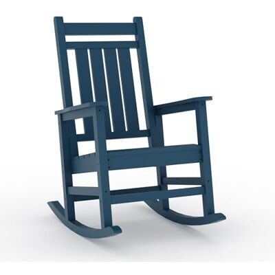 GarveeHome HDPE-Garten-Schaukelstuhl, Outdoor-Lounge-Sessel mit hoher Rückenlehne und Armlehnen, Allwetter-Terrassenstuhl, für Terrasse und Garten, 57,9 x 88,9 x 106,4 cm GarveeHome HDPE-Garten-Schaukelstuhl, Outdoor-Lounge-Sessel mit hoher Rückenlehne und Armlehnen, Allwetter-Terrassenstuhl, für Terrasse und Garten, 57,9 x 88,9 x 106,4 cm