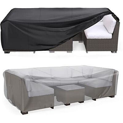 Mrrihand Terrassenmöbel-Set, Abdeckung, wasserdicht, Outdoor-Sofa-Set, strapazierfähig, 600D-Tisch- und Stuhl-Set, Abdeckung, 325,1 cm L x 21,1 cm B x 71,1 cm H Mrrihand Terrassenmöbel-Set, Abdeckung, wasserdicht, Outdoor-Sofa-Set, strapazierfähig, 600D-Tisch- und Stuhl-Set, Abdeckung, 325,1 cm L x 21,1 cm B x 71,1 cm H