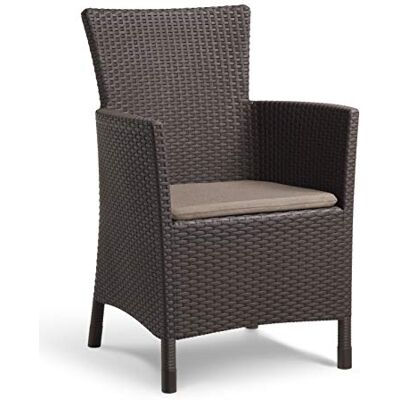 Keter Allibert by Gartensessel Iowa, braun/taupe, inkl. Sitzkissen, Kunststoff, flache Rattanoptik, wetterfest, UV-beständig, TÜV-zertifiziert bis 110kg Keter Allibert by Gartensessel Iowa, braun/taupe, inkl. Sitzkissen, Kunststoff, flache Rattanoptik, wetterfest, UV-beständig, TÜV-zertifiziert bis 110kg