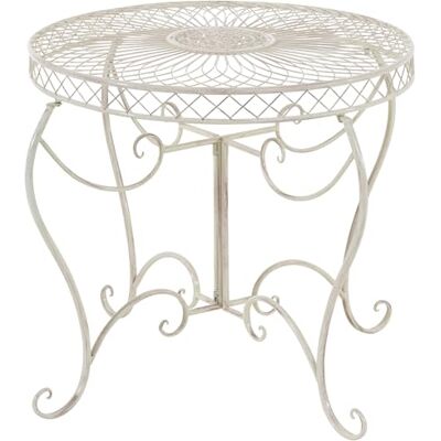 CLP Gartentisch rund im Jugendstil Sheela, Metalltisch aus Eisen pulverbeschichtet, Balkontisch wetterfest perfekt für Garten und Terrasse, Farbe: antik-Creme CLP Gartentisch rund im Jugendstil Sheela, Metalltisch aus Eisen pulverbeschichtet, Balkontisch wetterfest perfekt für Garten und Terrasse, Farbe: antik-Creme