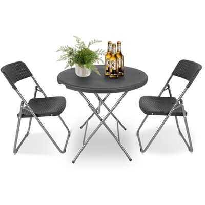 Sekey Balkonset 3 Teilig, Klappbar Balkonset Kleiner Balkon 2 Personen, Bistro Gartenmöbel Set Rattan Wetterfest, Belastbarkeit Klappstuhl 200KG & Klapptisch 50KG, Balkonmöbel Set Bistro Sekey Balkonset 3 Teilig, Klappbar Balkonset Kleiner Balkon 2 Personen, Bistro Gartenmöbel Set Rattan Wetterfest, Belastbarkeit Klappstuhl 200KG & Klapptisch 50KG, Balkonmöbel Set Bistro