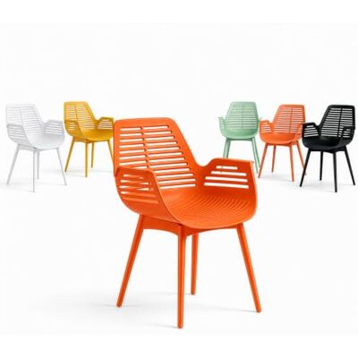 casa pura Gartenstuhl Mayfield, orange – Wetterfester Designstuhl mit Armlehnen, belastbar bis 150 kg, Balkonstuhl, Terrassenstuhl & Gartenstuhl für Innen und Außen casa pura Gartenstuhl Mayfield, orange – Wetterfester Designstuhl mit Armlehnen, belastbar bis 150 kg, Balkonstuhl, Terrassenstuhl & Gartenstuhl für Innen und Außen