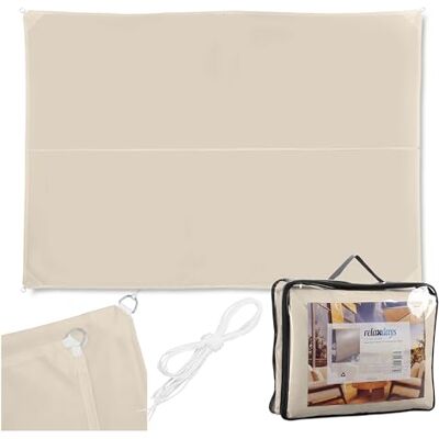 Relaxdays Sonnensegel rechteckig, wasserabweisend, UV-beständig, mit Spannseilen, Terrasse, Balkon, BxT: 3 x 4 m, beige Relaxdays Sonnensegel rechteckig, wasserabweisend, UV-beständig, mit Spannseilen, Terrasse, Balkon, BxT: 3 x 4 m, beige