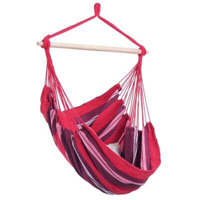 AMAZONAS Hängesessel wetterfest UV-beständig Havanna Fuego mit Querstab aus FSC Buchenholz 110 cm bis 150 kg buntgestreift AMAZONAS Hängesessel wetterfest UV-beständig Havanna Fuego mit Querstab aus FSC Buchenholz 110 cm bis 150 kg buntgestreift