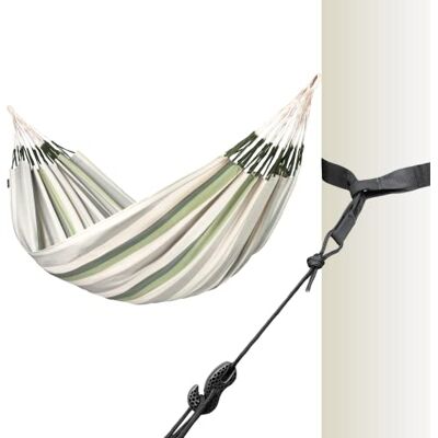 Siesta ® Brisa Kingsize + Baum- & Pfosten-Befestigung Hängematte, handgefertigt in Kolumbien, mit 180 cm Breite für entspannte Momente drinnen und draußen. (Cedar) Siesta ® Brisa Kingsize + Baum- & Pfosten-Befestigung Hängematte, handgefertigt in Kolumbien, mit 180 cm Breite für entspannte Momente drinnen und draußen. (Cedar)