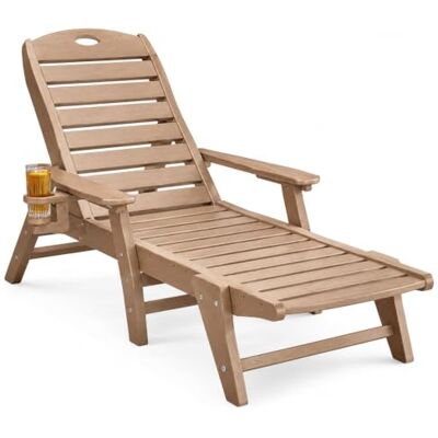 Generic Braune Gartenliege mit Verstellbarer Rückenlehne für Terrasse Balkon Poolbereich und Strand Generic Braune Gartenliege mit Verstellbarer Rückenlehne für Terrasse Balkon Poolbereich und Strand