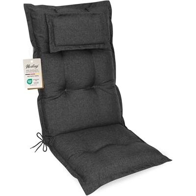 Herlag Hochlehner-Gartenstuhlauflage AVA Sun-Guard 123x50x9cm UV-Schutz gegen Ausbleichen Extra Dicke Sitzauflage 9 cm mit Kopfpolster Polsterauflage Deluxe-Komfort Öko Tex 100 Anthrazit Herlag Hochlehner-Gartenstuhlauflage AVA Sun-Guard 123x50x9cm UV-Schutz gegen Ausbleichen Extra Dicke Sitzauflage 9 cm mit Kopfpolster Polsterauflage Deluxe-Komfort Öko Tex 100 Anthrazit