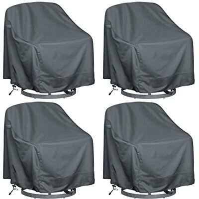 HI···YOUR COVER Outdoor-Drehstuhl-Bezug, 4 Stück, passend für (99,1 cm L x 94 cm B x 96,5 cm H) Rasen- und Terrassenstühle, 420D reißfest, UV-beständig, wasserdicht für Möbelabdeckungen, Grau HI···YOUR COVER Outdoor-Drehstuhl-Bezug, 4 Stück, passend für (99,1 cm L x 94 cm B x 96,5 cm H) Rasen- und Terrassenstühle, 420D reißfest, UV-beständig, wasserdicht für Möbelabdeckungen, Grau
