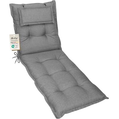 Herlag Liegenauflage AVA Sun-Guard 190x60x9cm UV-Schutz gegen Ausbleichen Extra Dickes Liegekissen 9 cm mit Kopfpolster Liegepolster mit Deluxe-Komfort Öko Tex 100 Silber Herlag Liegenauflage AVA Sun-Guard 190x60x9cm UV-Schutz gegen Ausbleichen Extra Dickes Liegekissen 9 cm mit Kopfpolster Liegepolster mit Deluxe-Komfort Öko Tex 100 Silber