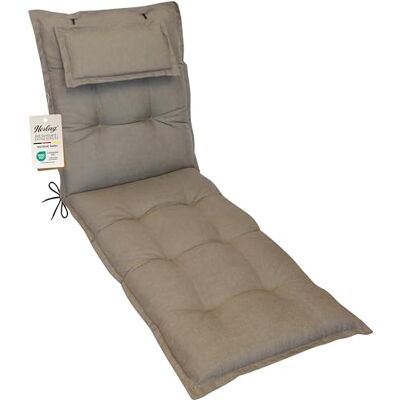 Herlag Liegenauflage AVA Sun-Guard 190x60x9cm UV-Schutz gegen Ausbleichen Extra Dickes Liegekissen 9 cm mit Kopfpolster Liegepolster mit Deluxe-Komfort Öko Tex 100 Taupe Herlag Liegenauflage AVA Sun-Guard 190x60x9cm UV-Schutz gegen Ausbleichen Extra Dickes Liegekissen 9 cm mit Kopfpolster Liegepolster mit Deluxe-Komfort Öko Tex 100 Taupe