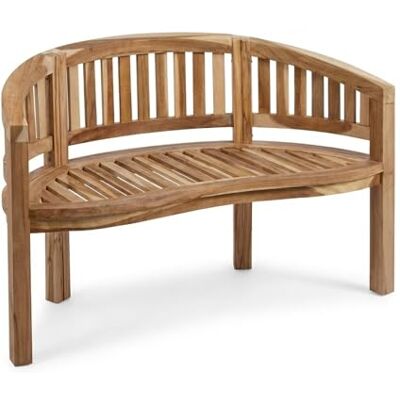 SAM 2-Sitzer Bananenbank Banana, 120 cm Sitzbank, Teak-Holz Massive Holzbank, ideal für den Balkon oder Garten SAM 2-Sitzer Bananenbank Banana, 120 cm Sitzbank, Teak-Holz Massive Holzbank, ideal für den Balkon oder Garten