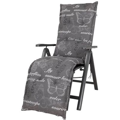 KETTLER KETTtex 2385 Auflage Relaxliege Bali grau Schmetterlinge 170x49x8 cm (ohne Stuhl) KETTLER KETTtex 2385 Auflage Relaxliege Bali grau Schmetterlinge 170x49x8 cm (ohne Stuhl)