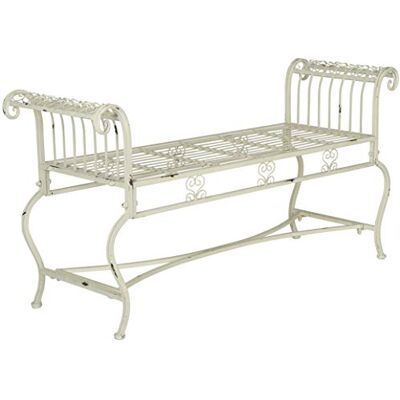 Safavieh Rustikal Gartenbank Eisen, Antikweiß, 132 x 42 x 65 cm Safavieh Rustikal Gartenbank Eisen, Antikweiß, 132 x 42 x 65 cm