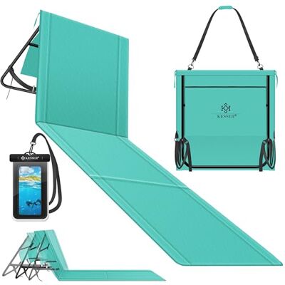 KESSER ® Klappbare Strandmatte mit Verstellbarer Rückenlehne – Faltbare Strandliege mit Tragegurt, wasserdichter Tasche & Aufbewahrung – Sonnenliege für Strand, Garten & Terrasse 130 kg belastbar KESSER ® Klappbare Strandmatte mit Verstellbarer Rückenlehne – Faltbare Strandliege mit Tragegurt, wasserdichter Tasche & Aufbewahrung – Sonnenliege für Strand, Garten & Terrasse 130 kg belastbar