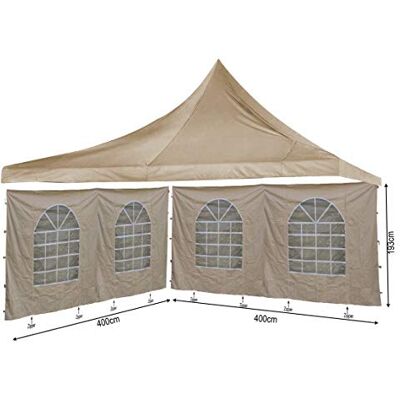 QUICK STAR Set Ersatzdach 4x4m und 2 Seitenwände 400x193cm für Lounge Pavillon Sahara Sand QUICK STAR Set Ersatzdach 4x4m und 2 Seitenwände 400x193cm für Lounge Pavillon Sahara Sand