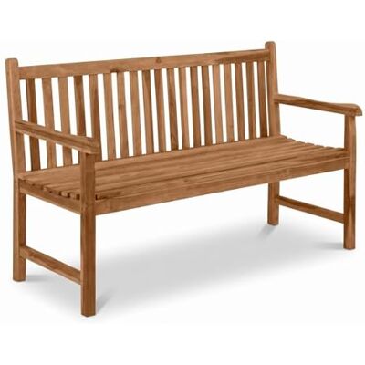 SAM Premium Gartenbank Caracas 3-Sitzer 150 cm, Teakholz massiv lackiert Gartenbank mit Armlehnen und Rückenlehne, wetterfeste Holzbank für Garten Terrasse Balkon, Sitzbank Massivholz SAM Premium Gartenbank Caracas 3-Sitzer 150 cm, Teakholz massiv lackiert Gartenbank mit Armlehnen und Rückenlehne, wetterfeste Holzbank für Garten Terrasse Balkon, Sitzbank Massivholz