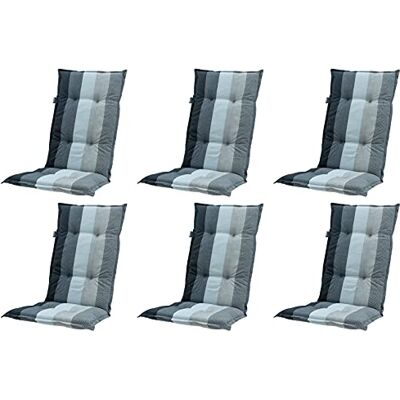 Madison Luxus Hochlehner Auflage C 404 Pete Grey, Grau, 6er Set Schwarz Gestreift, 120 x 50 x 8 cm, 6 x 8 cm, Baumwollmischgewebe, Schaum-/Vliesfüllung anthrazit Madison Luxus Hochlehner Auflage C 404 Pete Grey, Grau, 6er Set Schwarz Gestreift, 120 x 50 x 8 cm, 6 x 8 cm, Baumwollmischgewebe, Schaum-/Vliesfüllung anthrazit