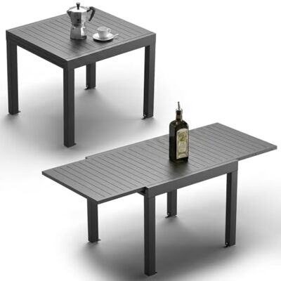 JUMMICO Gartentisch Ausziehbar aus Aluminium, Wetterfester & Kratzfester Tisch mit Sicherheitsauszug, Leichter Esstisch für Balkon, Terrasse und Garten JUMMICO Gartentisch Ausziehbar aus Aluminium, Wetterfester & Kratzfester Tisch mit Sicherheitsauszug, Leichter Esstisch für Balkon, Terrasse und Garten