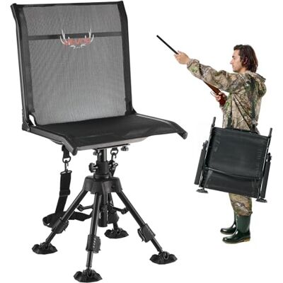 VEVOR Faltstuhl Campingstuhl Anglerstuhl mit Stahlrahmen, höhenverstellbarer Klappstuhl Gartenstuhl (158 kg belastbar) 360° geräuschlos drehbar, 420-625 mm (Sitzhöhe) für Picknick Garten Outdoor VEVOR Faltstuhl Campingstuhl Anglerstuhl mit Stahlrahmen, höhenverstellbarer Klappstuhl Gartenstuhl (158 kg belastbar) 360° geräuschlos drehbar, 420-625 mm (Sitzhöhe) für Picknick Garten Outdoor
